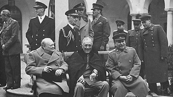 Churchill, Roosevelt and Stalin met together for the last time at Yalta 