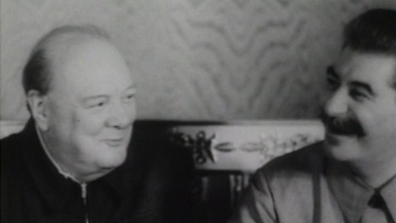 For the camera, Churchill and Stalin were the best of friends