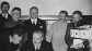 The pact was signed by Molotov (seated) and Ribbentrop (standing 3rd from left)