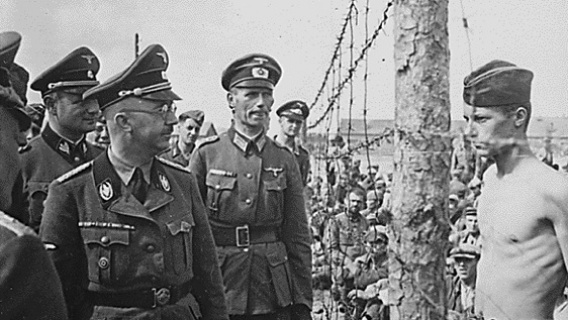 Himmler (left of photo in glasses) gloried in the extermination of the Jews