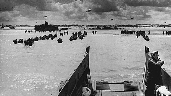 Allied troops land in Normandy in the wake of D-Day